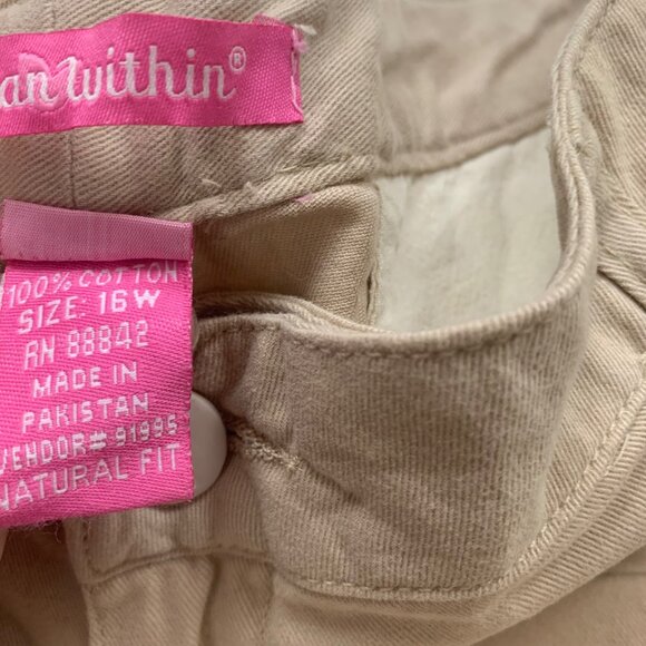 Lot of 2 Woman Within Brown and Tan Classic Fit Pants Size 16W - Picture 10 of 11